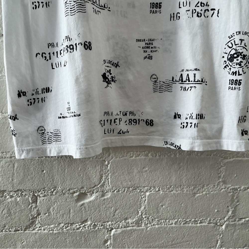 By Anthropologie Postcard Graphic Print Sleeveless Top White Black Size Large - Picture 8 of 12